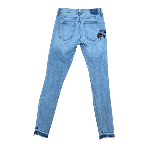 Abercrombie & Fitch Blue Skinny Jeans with Floral Embroidery - Picture 2 of 3
